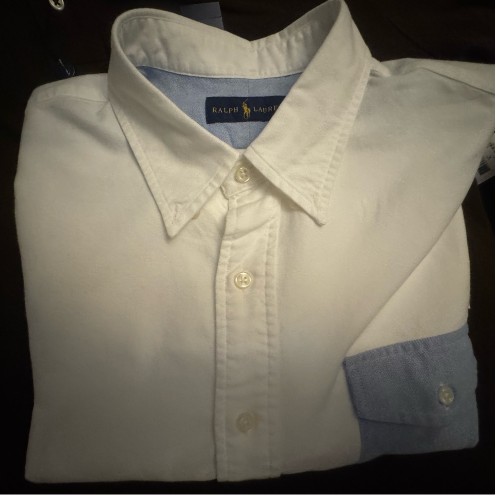 Ralph Lauren White Casual Button Down Shirt